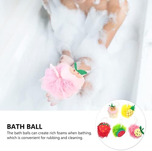 Doitool Body Sclubber Body Sclubber Bath Sponge 5pcs домаќинство туш тело чистење еластични топчиња за бања за капење, алатки за ексфолирачки