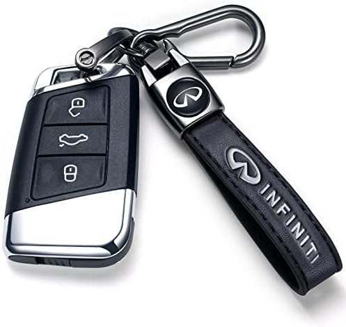 Dresleep Ginuine Leather Car Keychain погоден за Infiniti QX50 Q50 Q70 Q70L Q60 QX30 QX60 QX80 Клучен прстен за лангарски додатоци за клучеви