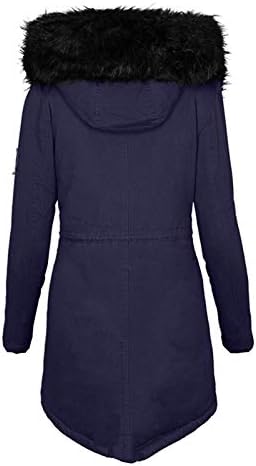 Зимски палта за врвови за жени со цврста боја на палто со долги ракави со качулка, плус големина патент копче со џебови тенок јакна