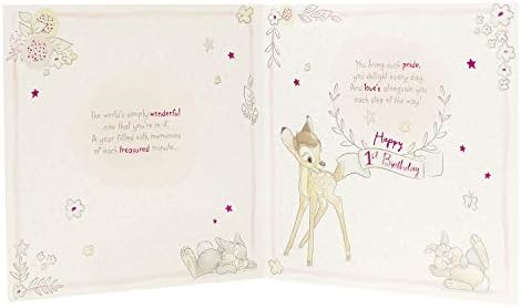 Велика Британија Поздрав ќерка 1 -та роденденска картичка - Роденденска картичка Возра со 1 девојка - Девојче за роденден - Дизајн на Бамби Дизајн