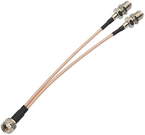 Redyutou F-Type RG6 Splitter Cable f Femaleенски до F Dual Female Female Splitter 3 Way Splitter Cable V-Type F Type TV Adattation