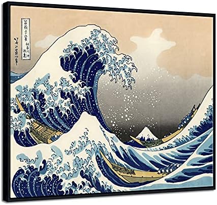 Wieco уметност врамена уметност одличен бран на Канагава катсушика хокусаи giclee платно отпечатоци wallидни уметности апстрактни