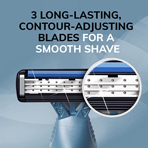 Razисини за еднократна употреба на титаниум BIC Flex 3 за мажи, за мазна, ултра-блиска и удобна бричење, 10 парчиња за еднократно брич со 3 лопати