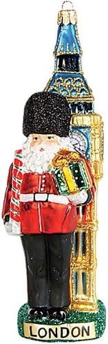 Велика Британија Дедо Мраз како кралска стража Полска разнесена стакло Божиќна украс