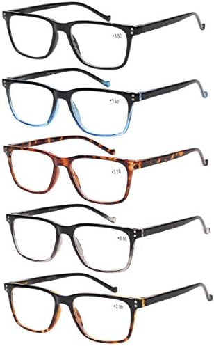 ЏОШУ 5 Пакет Очила За Читање Мажи Жени Пролетни Шарки Удобни Очила За Читање