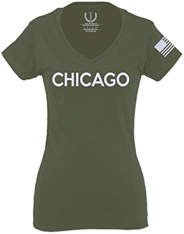 Класичен дизајн на градот Чикаго, Илиноис за жени против вратот, вметната маица