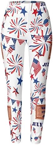 Американски хеланки на знамето Controlенски стомак контрола патриотско американско знаме џогер панталони лесни задникот за кревање