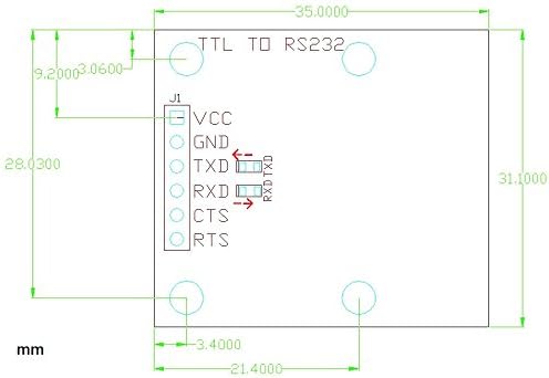Noyito TTL до RS232 модул TTL RS232 машки женски меѓусебна конверзија модул сериско ниво конверзија во SP232 TTL Сериска порта комуницира со уредот