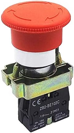 COMOK 22mm NC Црвена печурка за итни случаи за итни случаи, кој го заклучува ротирачкото само-заклучување на копчето за копче 600V 10A ZB2-BE102C