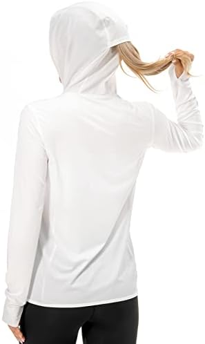 Leatsенски женски upf 50+ целосна патент -качулка јакна со долги ракави со качулка со џебови со џебови