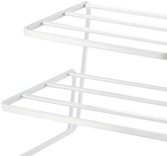 Јах -бела решетка за јадење - тристепена кујна решетка, кујнски кабинет, решетка за одводнување на садови, решетка за складирање на садови