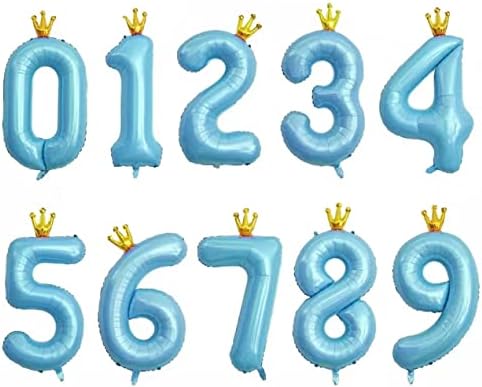 40 инчи сина конјунирана круна број 2 балони, 2 -ри роденденски балони за украси за роденденска забава.