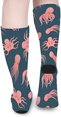 Цртан филм симпатична октопод печатена боја чорапи за појавување на бои Атлетски колени високи чорапи за жени мажи
