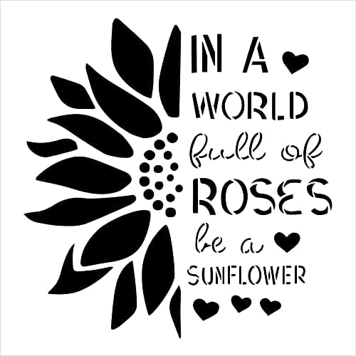 Светот полн со рози е сончоглед матрица од Sudior12 | DIY летен декор за дома | Занаетчиски и боја градинарски знак за еднократна употреба