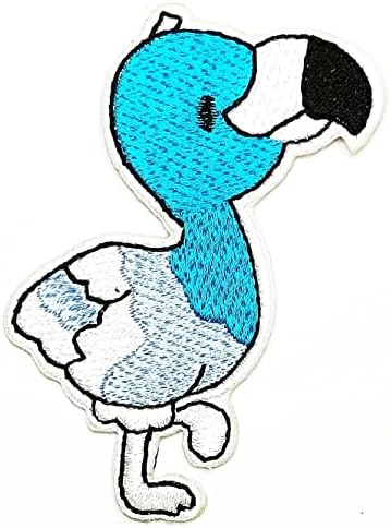 Кленплус 3 парчиња. Малата Птица Фламинго Сино Дете Цртан Филм Извезени Железо На Шиење На Значка За Фармерки Јакни Капи Ранци Кошули Налепници