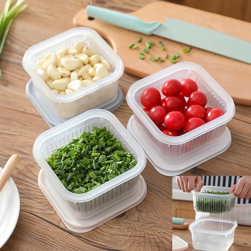 Јах 3 парчиња Кујнски Фрижидер Кутии За Складирање Храна Контејнери За Складирање Овошје Зеленчук Кутија За Зачувување Храна