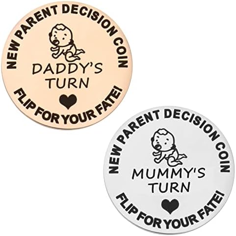 2 парчиња Одлука На Новите Родители Монета За Одлука Од Нерѓосувачки Челик Смешна Нова Мумија Тато Одлука Монета Забава Монета За Донесување