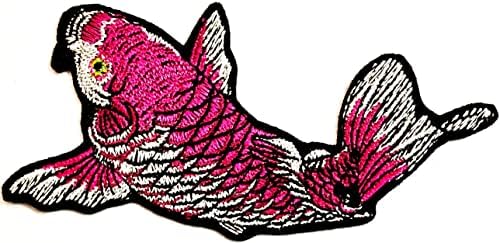 Кленплус 2 парчиња. Јапонски Кои Крап Риба Деца Цртан Филм Закрпи Риба Среќа Железо На Апликација Мотив Лепенка Погоден За Фармерки