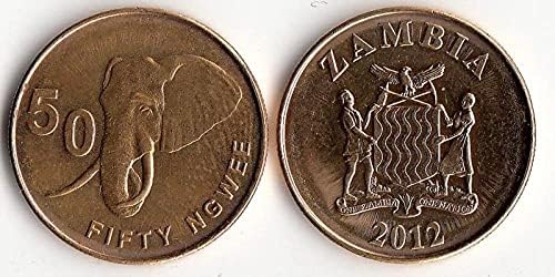 Африкански Пофалби Африка Замбија 50 Плик Монета 2012 Издание Странски Монети Колекција Подароци 50 Плик Монети 1992 Издание Странски Монети