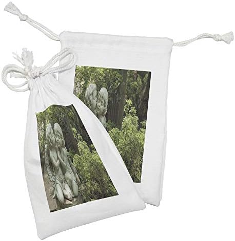 Лунарлива торбичка за ткаенини од Ангел од старател од 2, фотографија од „Купидон бакнеж“ во градина, мала торба за влечење за маски и фаворити