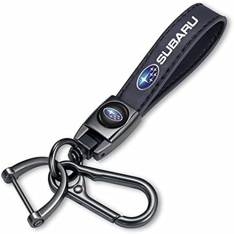 Kjufg Car Rigine Leather Cheychain Keychain клуч за клучеви за прстен ланјарски додатоци Бизнис подарок роденден Подреден за Subaru Forester Inland Impreza Legacy Crossstrek Ascent BRZ WRX серија