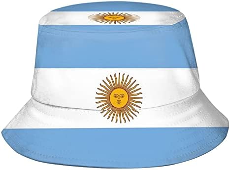 Симпатична капа на корпа за знаме на Аргентина, спакувана аргентинска рибарска капа лето патување плажа сонце капа на отворено