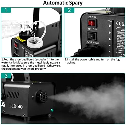 Машина за магла, машина за чад од Хакута со безжична далечинска и автоматска функција за спреј, одлична за Ноќта на вештерките,