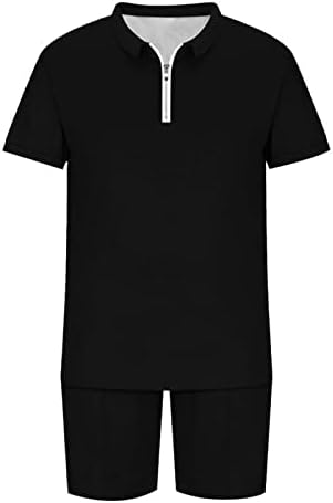 Бобт џемпери за мажи летна обична цврста боја со кратка боја на кратки ракави, патент за патент, спортски шорцеви костуми