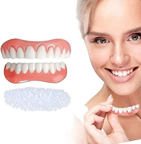 Лажни заби, горен и долен фурнир, удобност вклопуваат флекс ， природна сенка - козметички заби - природа и удобно, заштитете ги забите, 2 компјутери