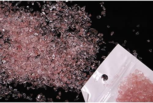Розова стаклестото тело Блок Шарени Сјај Прскалки 2-4мм Смачкана Стакло Вештачки скапоцени Камења Тап Постојан Не-Бледнее Не-Токсични Цемент
