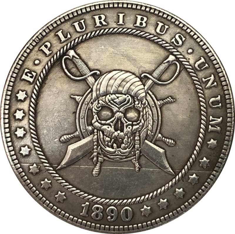 КИНГФЕНГ 38мм Антички Сребрен Долар Монета Американски Морган Скитник Монета 1890цц Занает 32