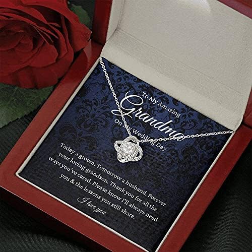 Накит за картички за пораки, рачно изработен ѓердан- Персонализиран подарок Loveубов, баба на подарокот за зетот од внук до баба за