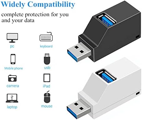 ЛИКСИНТИЈАН [2 Пакет ] USB2. 0 Сплитер, 3-Порт USB 3.0 Центар, ЗА Лаптоп, USB Флеш Дискови, Мобилен HDD, Лаптоп, КОМПЈУТЕР - Бело Црно