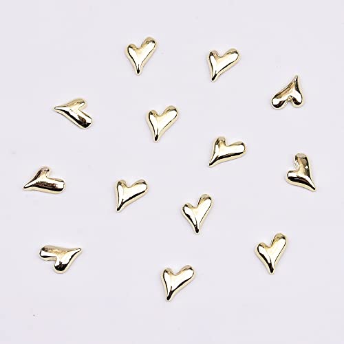73 парчиња измешајте голема и мала декорација на нокти во форма на срцев рамен кристал ригинестонс бисер златен метален нокти накит