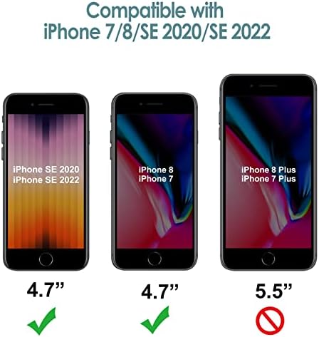 Џетех Силиконски Случај за iPhone SE 3/2, iPhone 8 и iPhone 7, 4,7-Инчен, Свилен Мек Допир Заштитно Куќиште За Целото Тело, Капак Отпорен