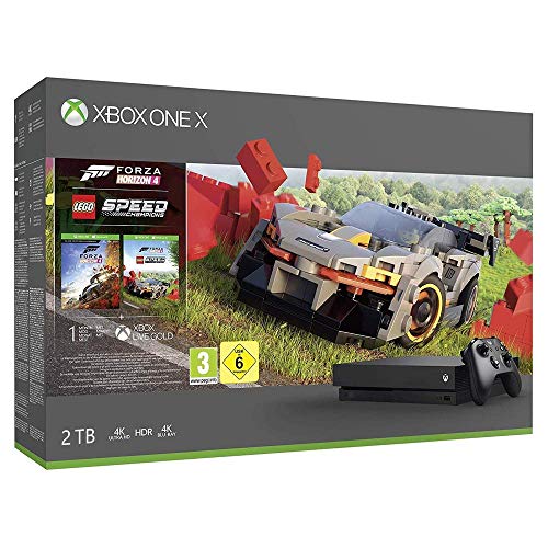 Мајкрософт Xbox One X 2TB SSD Forza horizon 4 ЛЕГО Брзина Шампиони Пакет, со 1 Месец Xbox Живо Злато И Игра Помине - 2tb Солидна Состојба