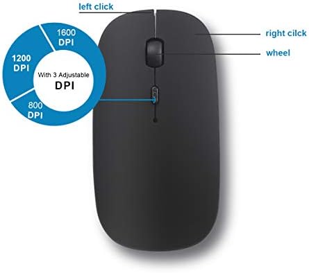SUNGI Bluetooth Mouse За Mac/Лаптоп/iPad/iPhone/ANDROID КОМПЈУТЕР,Тивки Тенки Безжични Глувци На Полнење Компатибилни СО OS/Windows/Linux/Таблет/MacBook