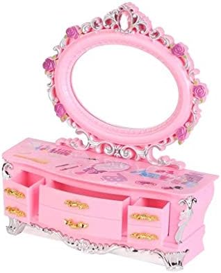 WYBFZTT - 188 Розова Кутија За Шминка Огледало Музичка Кутија Пренослива Кутија За Складирање Накит Домашно Складирање Организатор Битртади Партија Подарок За Деца