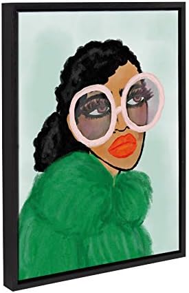 Кејт и Лорел Силви Зелен палто врамени платно wallидна уметност од Кендра Данди, 18х24 црна, шик живописен украс за дома
