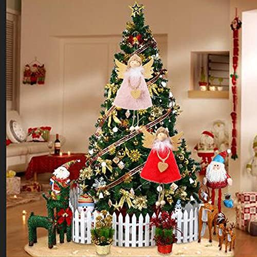 FZBNSRKO 4PCS Божиќни украси Плиш Ангел Декорација на новогодишни подароци