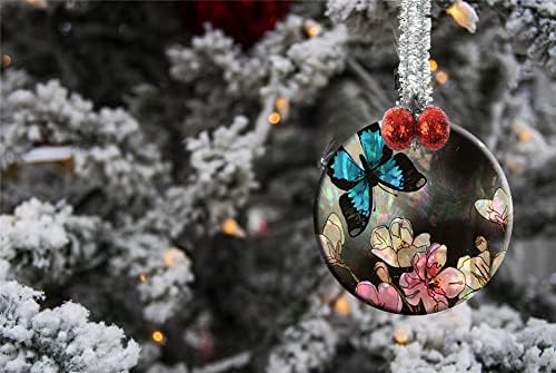 LCTCKP CERECH ORNAMENTS 2021 Божиќни украси околу порцеланот што виси на украсување на елката сина пеперутка