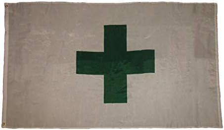 Трговски ветрови 3x5 Зелен крст Медицински марихуана Канабис Диспанзерско знаме 3'x5 'Банер Громети Премиум отпорен