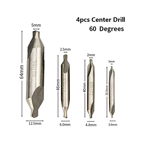 Хсс Комбинирани Централни Вежби 60 Степени Контра Мијалници Аголна Метална Дупчалка, 4 ПАРЧИЊА 1,0-5,0 мм