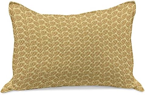 Амбесон Пајсли плетена ватенка перница, племенски украси повторувачки илустрација на земјен тонови, стандардна обвивка за перница