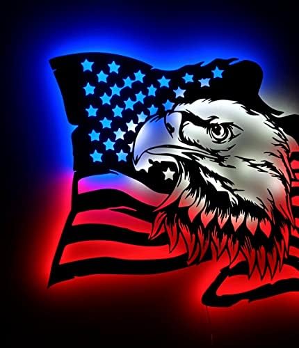Американскиот Орел Сад Знаме Метал Предводена Челик, Предводена Знаме На Соединетите Американски Држави, Неонски Предводени