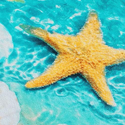 Softerry Starfish &засилувач; Школки Плажа пешкир 30 x 60 инчен Велур Тери Памук, Сина И Песок