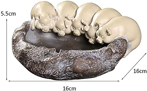 Смола од пепел, симпатична свиња преку пепел, држач за цигари од животинска цигара, затворен фиока за пепел за роденденски подарок за