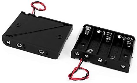 X - DREE 5pcs Црна Електрични 5 Слот Контејнер Кутија Кутија За 5x1. 5V Batt Батерија (5pcs Црна Кутија portautensili con 5 слот по