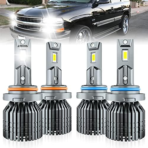 ENJOYAKOM Одговара За CHEVY TAHOE LED Светилки 9005 Средно Светло + 9006 Ниско Светло 4-ФАРОВИ LED Светилки 6000K Кул Бела, Пакет