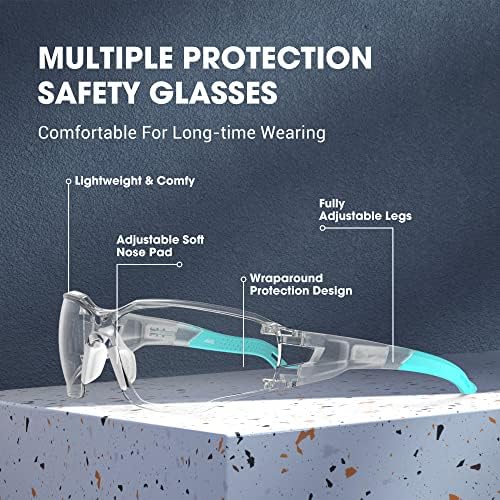 Очила за безбедносни очила за гребење отпорни на гребење отпорни со јасни леќи против магла и прилагодливи рамки, заштита на очите за жени жени